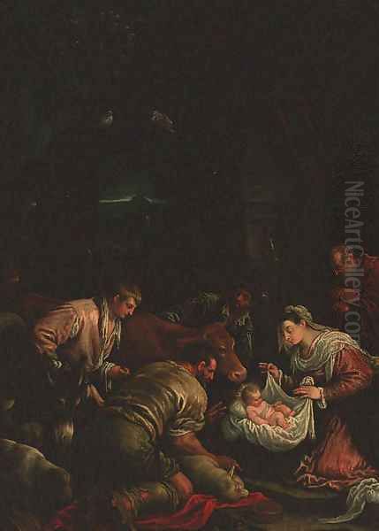 The Adoration of the Shepherds by Francesco, II Bassano