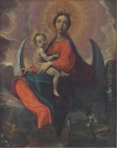 Madonna And Child On A Crescent Moon