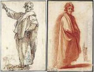 Verso: Study Of A Standing Man Wearing A Cloak, And A Separate Study Of A Soldier by Lodovico Cardi Cigoli