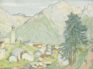Das Dorf Ftan by Emil Cardinaux