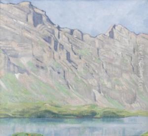 Partie Im Hochgebirge Mit Kleinem See by Emil Cardinaux