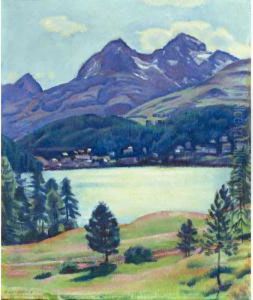 Blick Vom Hotel Waldhaus Auf St. Moritz Bad by Emil Cardinaux