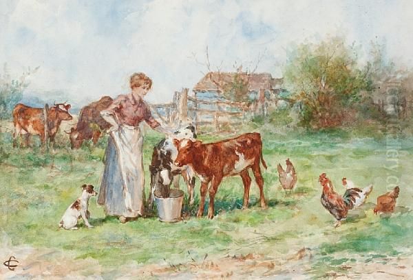 Milkmaid With Calves, And Companion - view 1