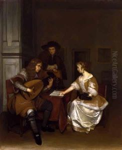 The music lesson by Gerard Ter Borch