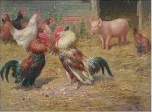 A Farmyard Encounter by Claude Cardon