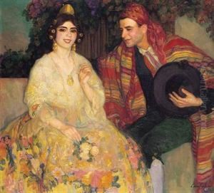 Pareja De Valencianos En Un Jardin