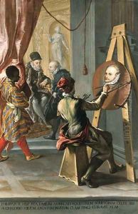 Fabio Albergati received by Philip II of Spain by Giovan Antonio Burrini