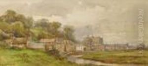 Landscape With Distant Town And Castle by Conrad H.R. Carelli