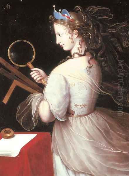 Portrait of Marie-Charlotte de la Tremouille, Duchess of Saxe-Iena, dressed as an allegory of Geometry - view 1