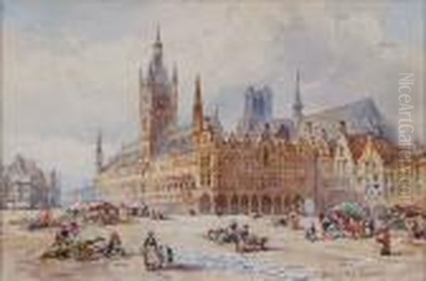 Grand Place, Cloth Hall And Cathedral, Ypres - view 1