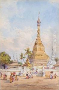 Figures By A Monument In Bengal