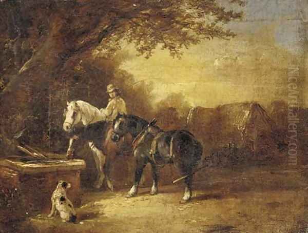 The ploughman's rest; and Horses at a trough - view 1