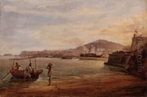Napoli, Dal Forte Di Vigliena - 1830 Ca. by Raffaele Carelli