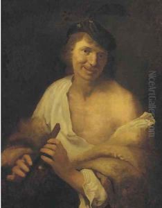 A flute player by Jan Van Bijlert