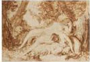 Nymphes Endormies Surprises Par Des Satyres by Jacques Philippe Caresme