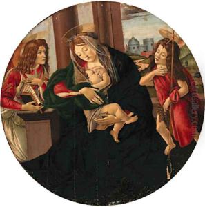 The Madonna and Child enthroned with an Angel and the Infant Saint John the Baptist by Sandro Botticelli