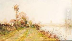 A House On A Track In A River Landscape