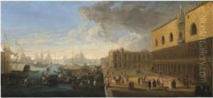 Venice, A View Of The Bacino Di San Marco by Luca Carlevarijs