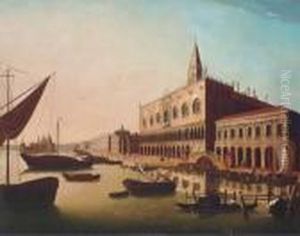 The Bacino Di San Marco, Venice, Looking West With The Doge'spalace And The Piazetta by Luca Carlevarijs