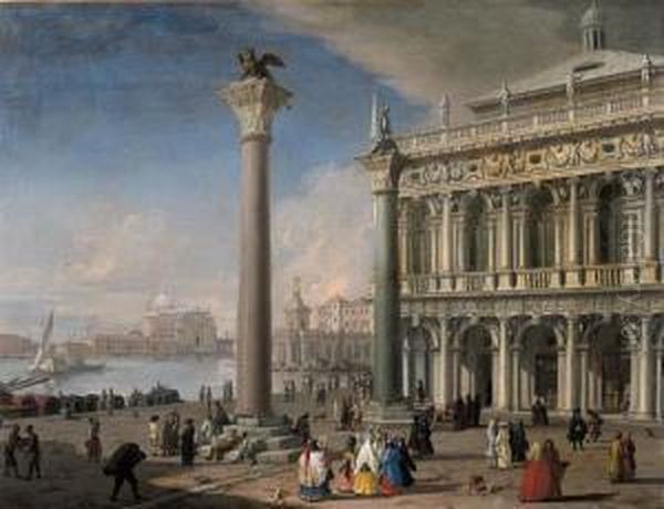 Venezia: La Piazzetta Di San
Marco Verso Le Colonne, La Libreria,con La Chiesa Del Redentore E La
Punta Della Dogana - view 1