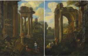 Capricci Con Rovine E Figure by Alberto Carlieri