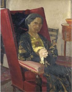 Portrait Of Miss Silcox by Hilda Carline
