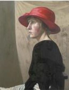 Woman In A Red Hat by Hilda Carline