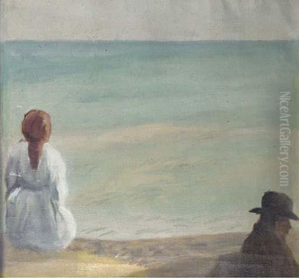 Figures On A Beach At Seaford - view 1