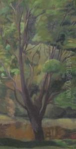 Tree By The Pond by Hilda Carline