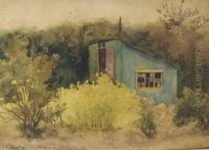 A Small House In A Landscape; The Stream by Hilda Carline