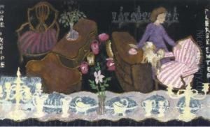 Study For A Wartime Blind For An
 Antique Shop, Westminster; Child Resting By Water; The Judgement Of 
Paris; Tree Study; And The Fountain In Luxembourg Gardens By Annie 
Carline. by Hilda Carline