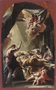The Death Of Saint Joseph: A Modello For An Altarpiece by Carlo Innocenzo Carloni
