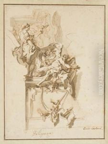 Allegorie De La Diligence Foulant Le Temps A Ses Pieds - view 1