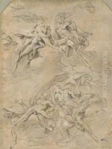 Quatre Anges Dans Les Nuages