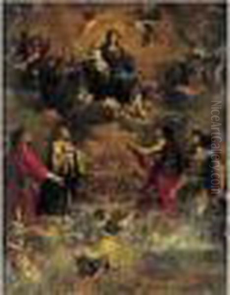 La Vierge En Gloire Avec Saint
Georges, Saint Jean-baptiste, Saint Bernard Et Saint Laurent - view 1