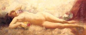 A Reclining Female Nude by Eduard Buchner