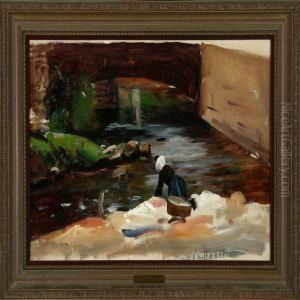 A Washerwoman by Carl Christian E. Carlsen