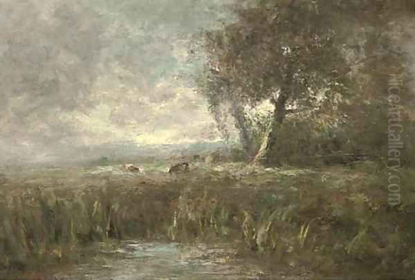A landscape with pool, and cattle beyond - view 1