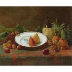 Still Life With Fruit And Wine Jug by Emil Carlsen