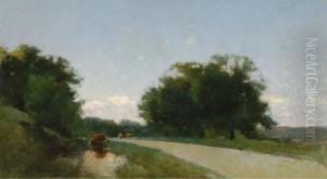 Cattle Watering In A Summer Landscape by Emil Carlsen