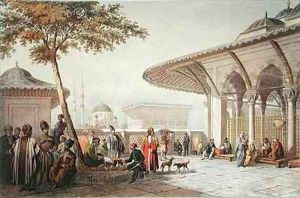 Interior of the Courtyard of the Top-Hani Mosque by Jean Brindesi