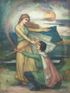 Robert The Bruce Receiving The Wallace Sword From The Spirit Ofscotland by Stewart Carmichael