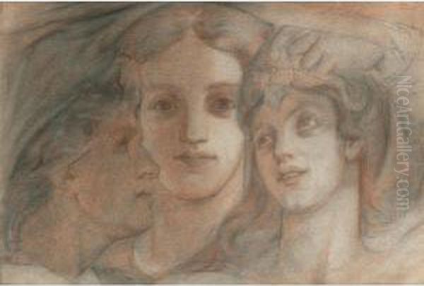 Portrait Sketch Of Three Women - view 1