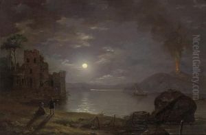 Vesuvius From Posillipo By Moonlight