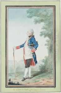 Portrait Of The Baron De Bombelles by Louis Carrogis Carmontelle