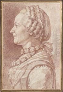 Portrait De Jeune Femme Vue De Profil by Louis Carrogis Carmontelle
