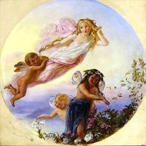 A Sylph and her Fairy Attendants Besprinkling the Early Morning Dew