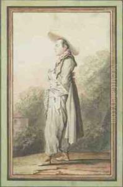 Jeune Homme En Costume De Fantaisie En Pied De Profil Vers La Gauche - view 1