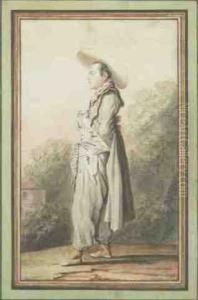 Jeune Homme En Costume De Fantaisie En Pied De Profil Vers La Gauche by Louis Carrogis Carmontelle