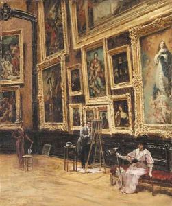 In the Louvre by Louis Beraud